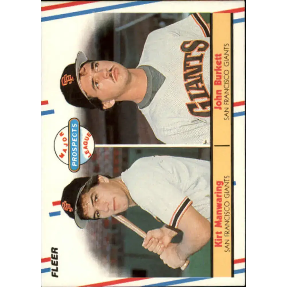 1988 Fleer #651 Kirt Manwaring/John Burkett EX Excellent RC Rookie San Francisco Giants Baseball Card - Baseball Card