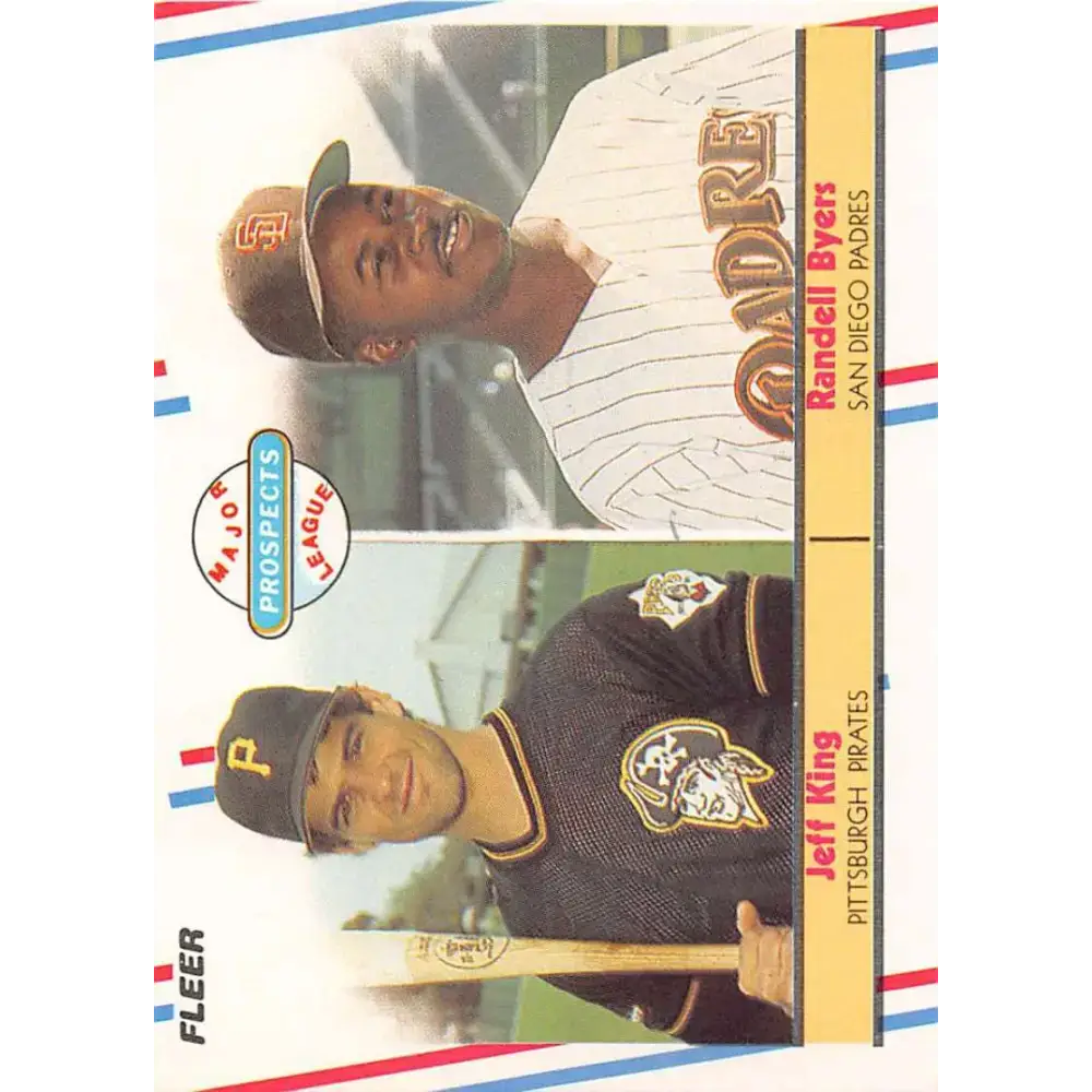 1988 Fleer #653 Jeff King/Randall Byers EX Excellent RC Rookie Pittsburgh Pirates/San Diego Padres Baseball Card