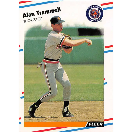 1988 Fleer #74 Alan Trammell EX Excellent Detroit Tigers Baseball Card