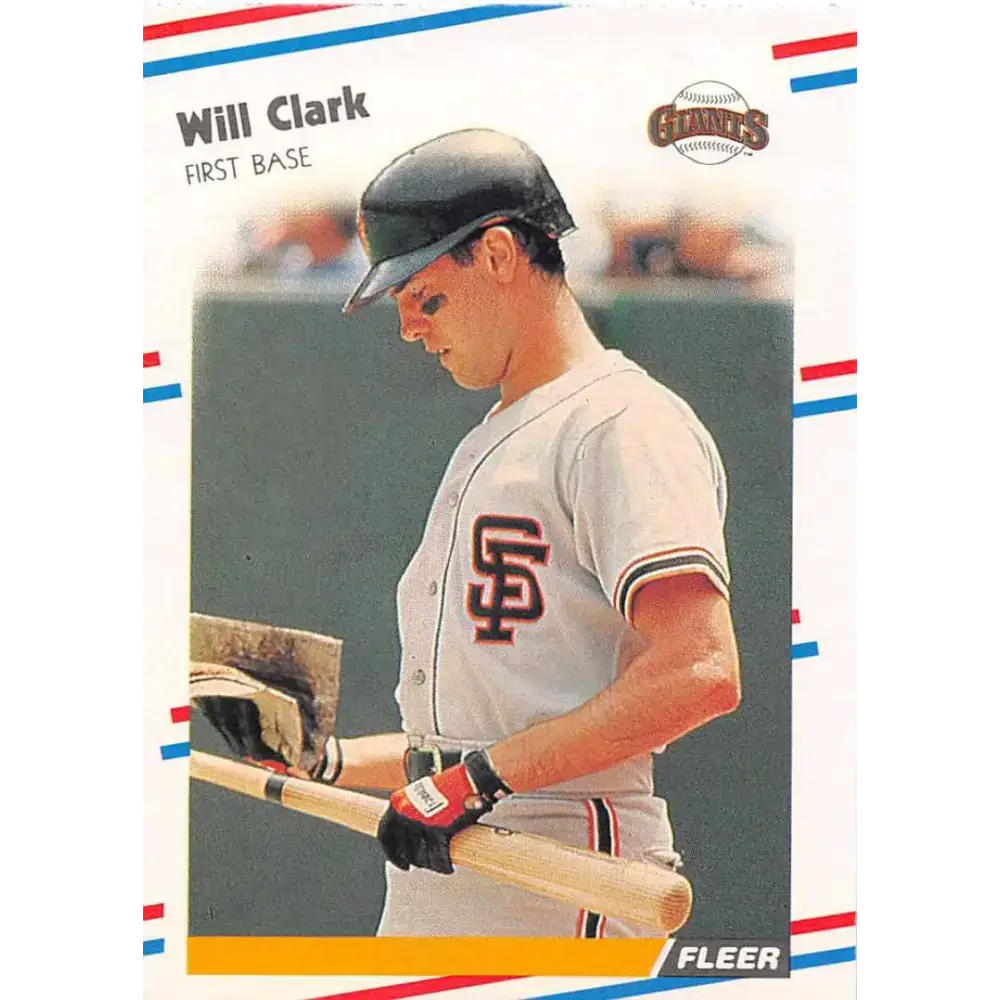1988 Fleer #78 Will Clark EX Excellent San Francisco Giants Baseball Card - Baseball Card Single