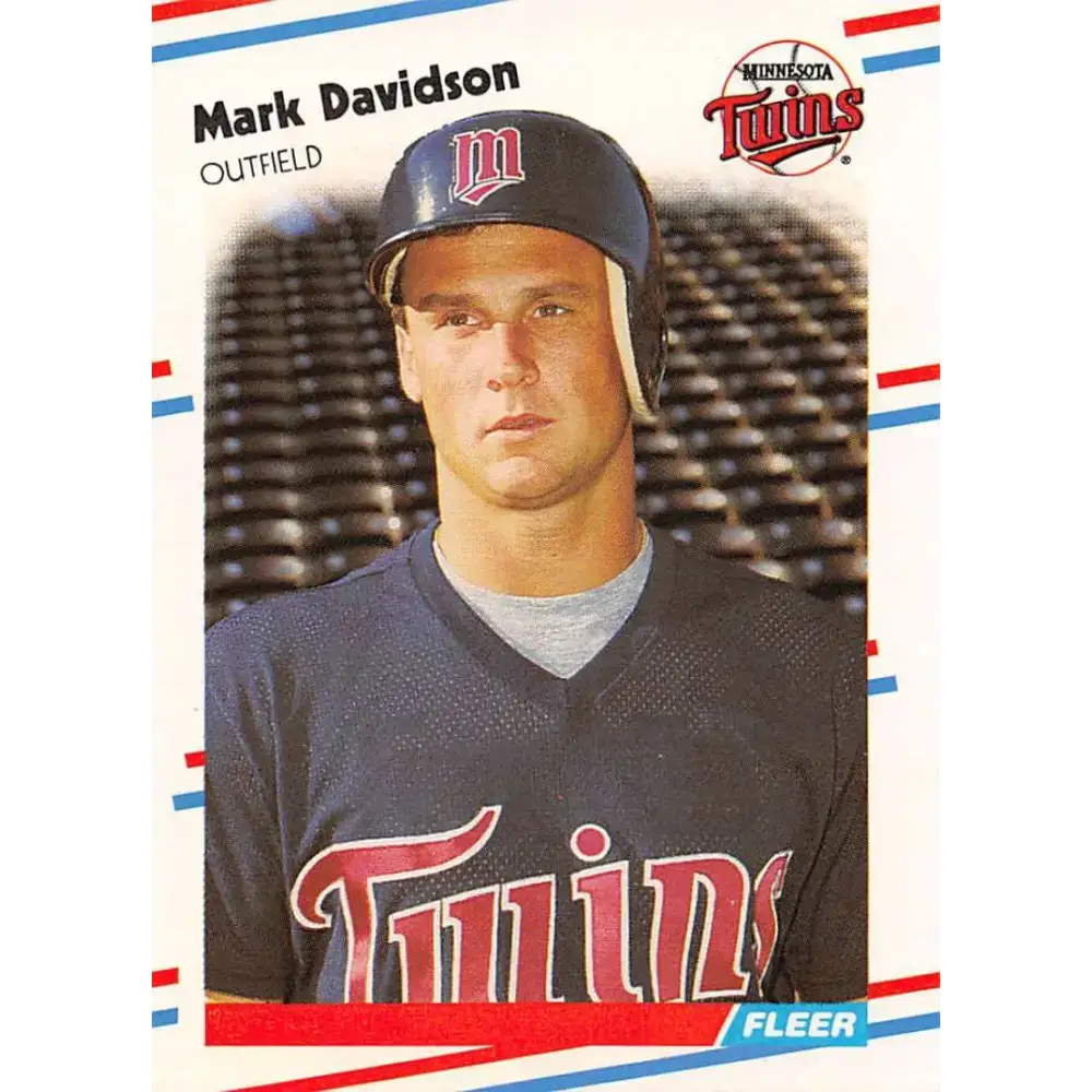 1988 Fleer #8 Mark Davidson EX Excellent RC Rookie Minnesota Twins Baseball Card - Baseball Card Single