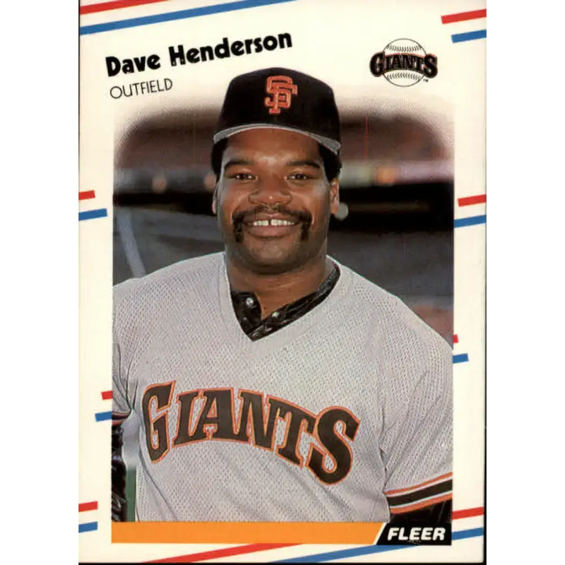 1988 Fleer #84 Dave Henderson EX Excellent San Francisco Giants Baseball Card - Baseball Card Single