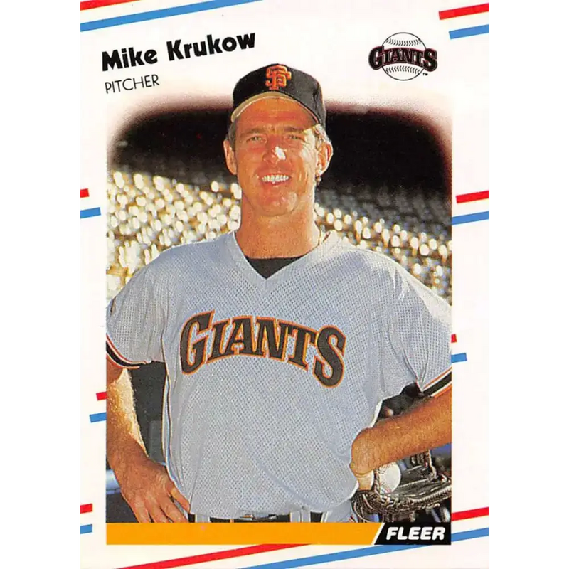 1988 Fleer #85 Mike Krukow EX Excellent San Francisco Giants Baseball Card - Baseball Card Single