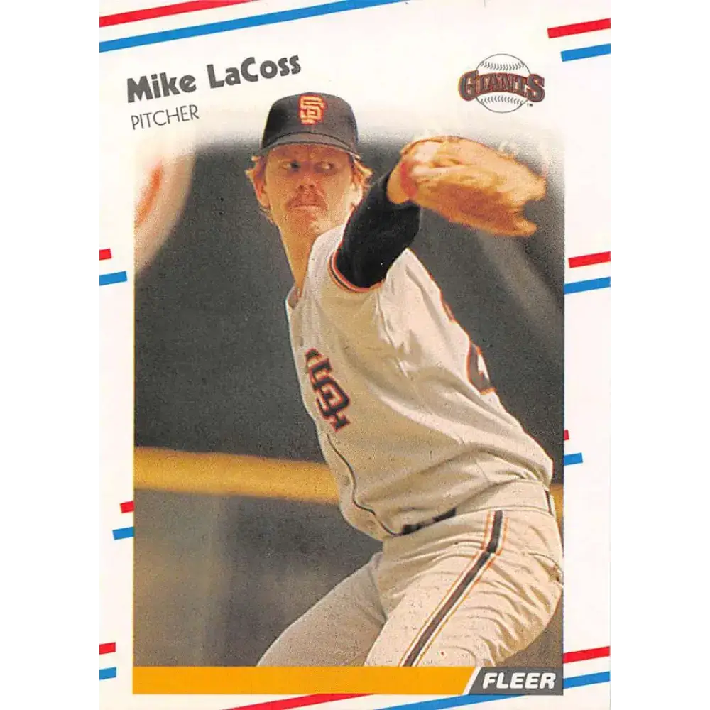 1988 Fleer #86 Mike LaCoss EX Excellent San Francisco Giants Baseball Card - Baseball Card Single