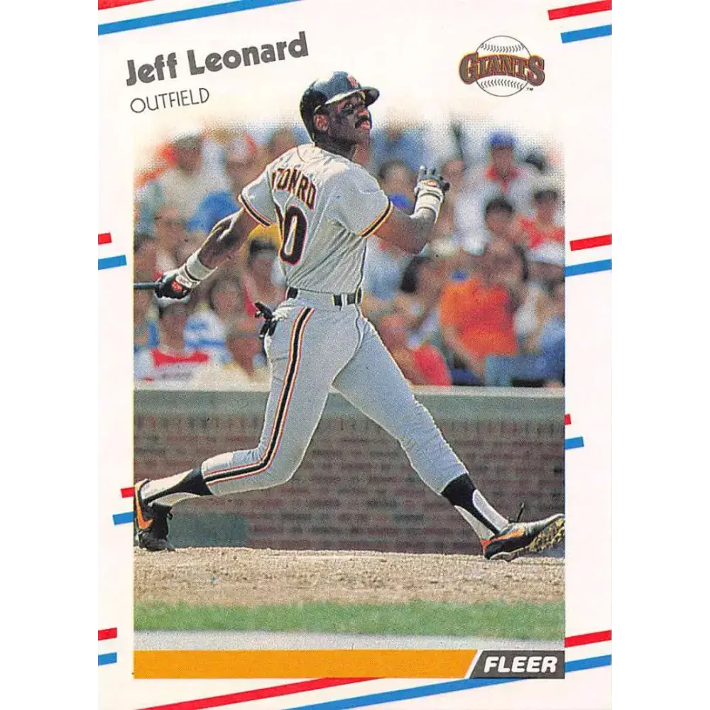 1988 Fleer #88 Jeffrey Leonard EX Excellent San Francisco Giants Baseball Card - Baseball Card Single