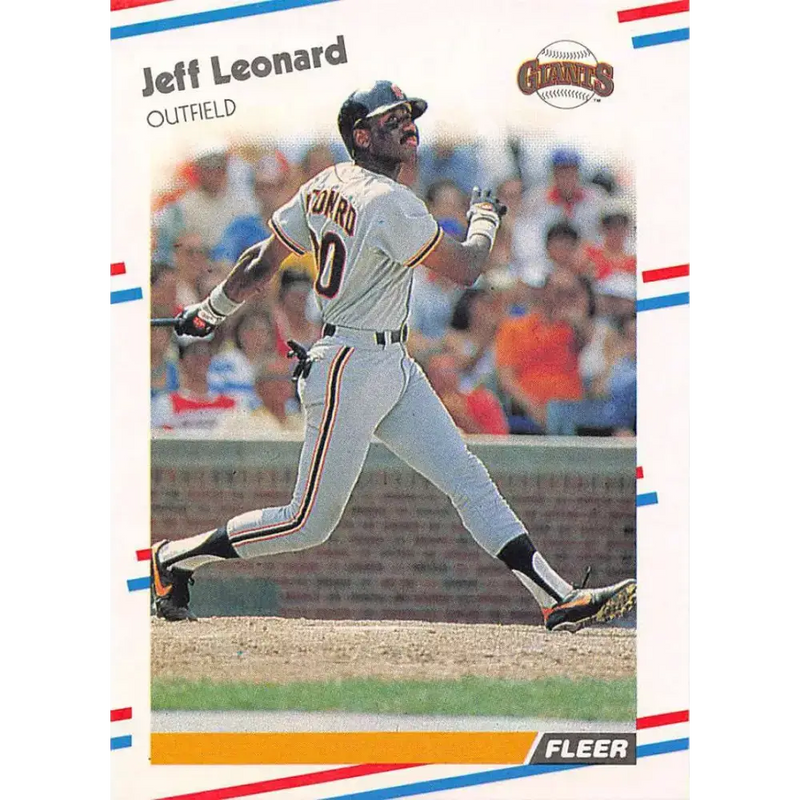 1988 Fleer #88 Jeffrey Leonard EX Excellent San Francisco Giants Baseball Card - Baseball Card Single