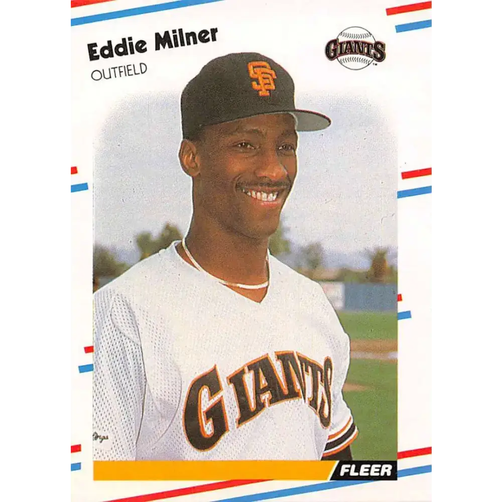 1988 Fleer #90 Eddie Milner EX Excellent San Francisco Giants Baseball Card - Baseball Card Single