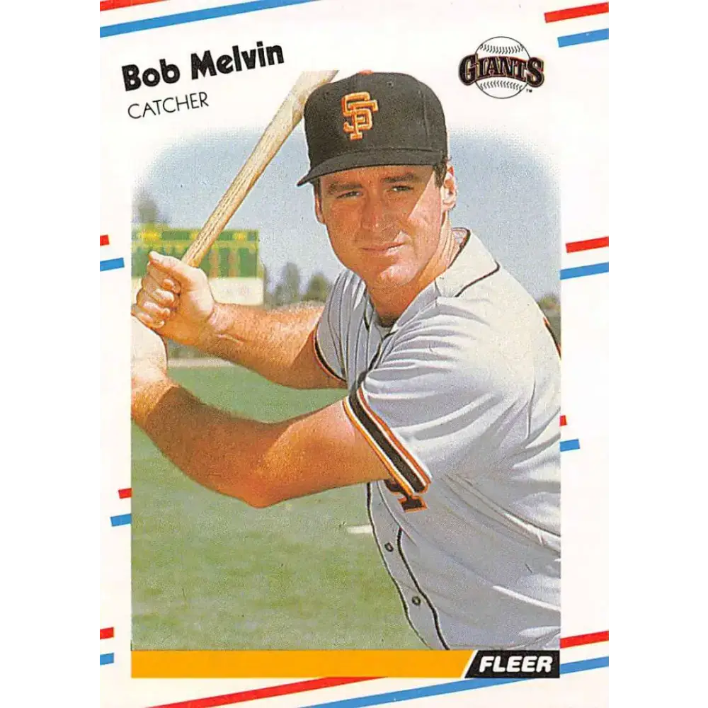 1988 Fleer #91 Bob Melvin EX Excellent San Francisco Giants Baseball Card - Baseball Card Single