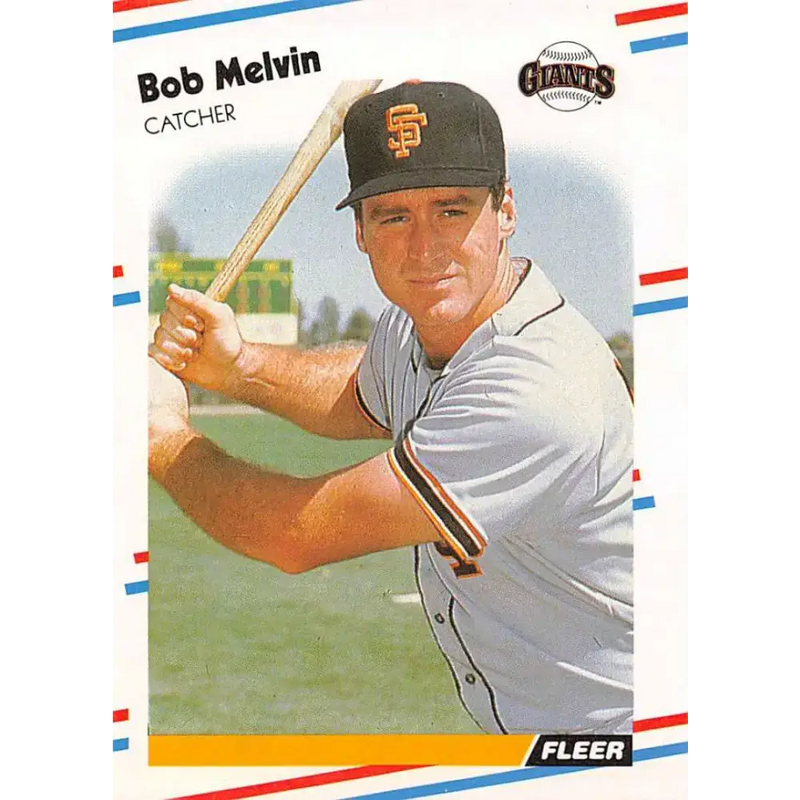 1988 Fleer #91 Bob Melvin EX Excellent San Francisco Giants Baseball Card - Baseball Card Single
