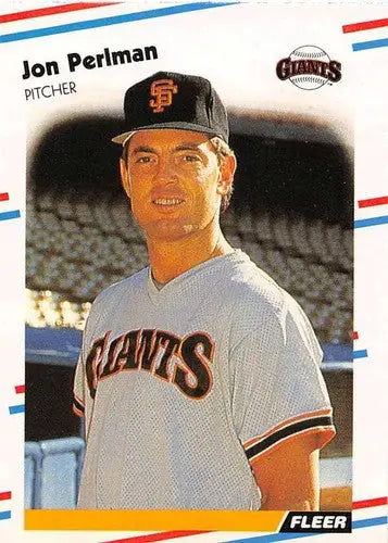 1988 Fleer Jon Perlman baseball card with original gloss from Giants collection