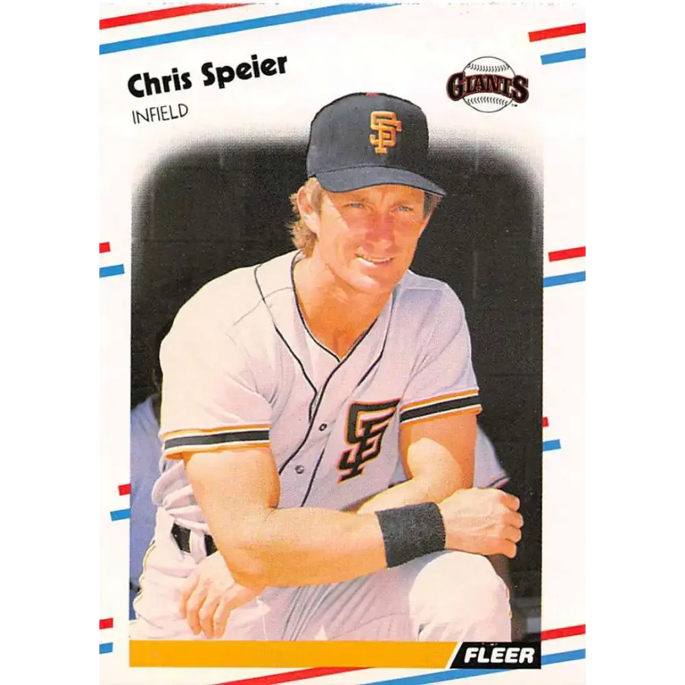 1988 Fleer #96 Chris Speier EX Excellent San Francisco Giants Baseball Card - Baseball Card Single