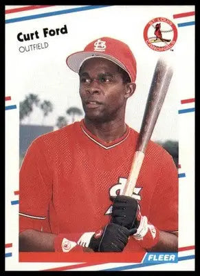 1988 Fleer Curt Ford 32 St. Louis Cardinals NM - Baseball Card Single