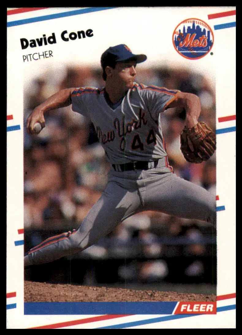1988 Fleer David Cone 131 New York Mets NM - Baseball Card Single