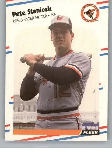 1988 Fleer Glossy #573 Pete Stanicek NM-MT Orioles - Baseball Card Single
