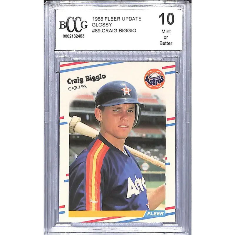 1988 Fleer Update Glossy #U-89 Craig Biggio BCCG 10 Mint or Better Houston Astros - Baseball Card Single