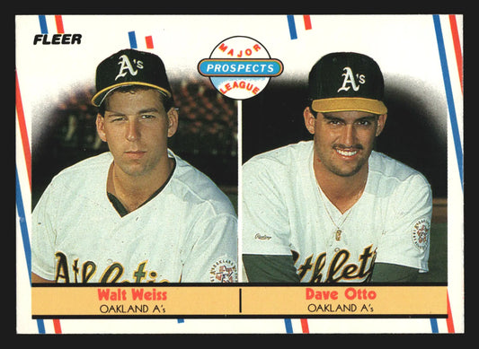 1988 Fleer Walt Weiss Dave Otto #652 Major League Prospects Athletics - Baseball Card Single