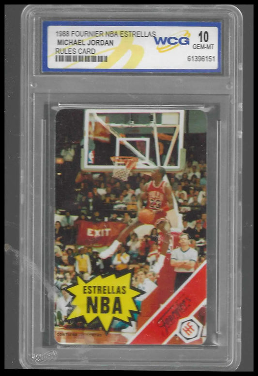 1988 Fournier NBA Estrellas Michael Jordan WCG GEM MT 10 Chicago Bulls - Basketball Card Single