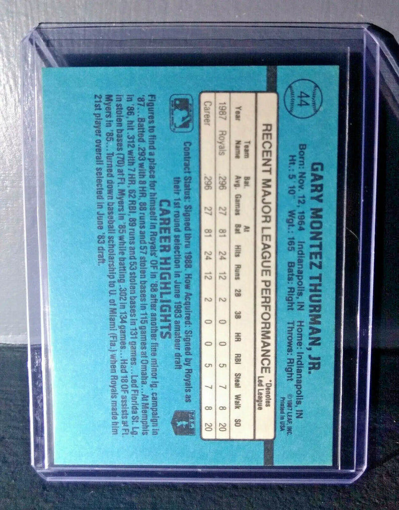 1988 Gary Thurman Donruss Rated Rookie #44 Baseball Card