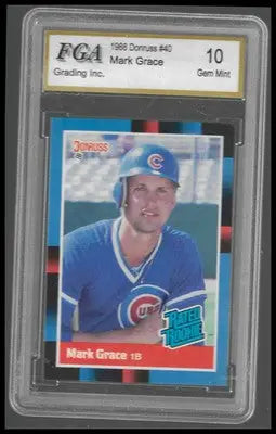 1988 Leaf #40 Mark Grace Rookie FGA GEM/MT 10 - Baseball Card Single