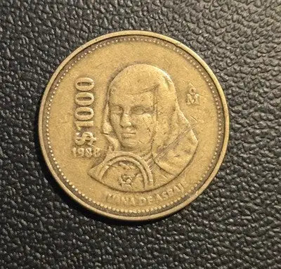 1988 Mexico 1000 Pesos Coin - Historic Design
