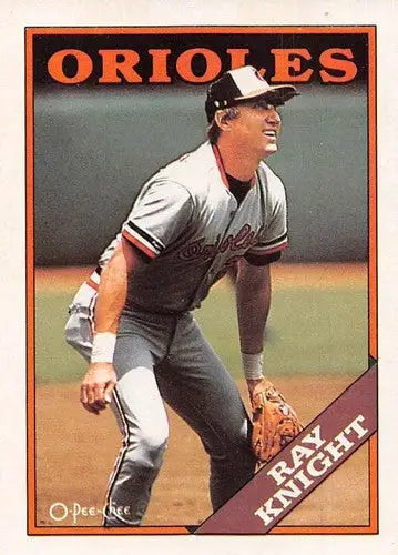 Original gloss 1988 O-Pee-Chee Ray Knight baseball card featuring Simply Sandoval Orioles