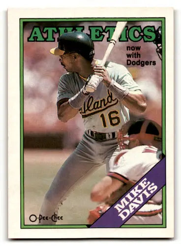 1988 O-Pee-Chee #217 Mike Davis NM Near Mint Athletics ID:58523 - Baseball Card Single