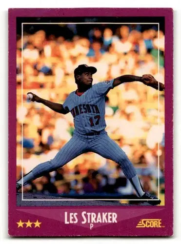 1988 Score #108 Les Straker Minnesota Twins Baseball Cards EX/NM ID:58481 - Baseball Card Single