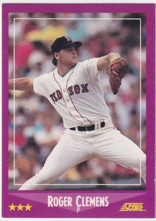 1988 SCORE #110 ROGER CLEMENS PURPLE- BOSTON RED SOX - Baseball Card Single