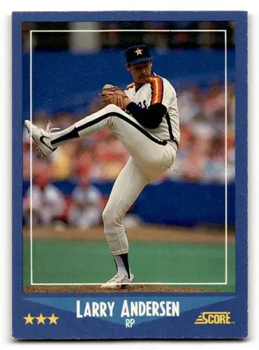 Original gloss 133a Larry Anderson Houston Astros baseball card in the 1988 Score set