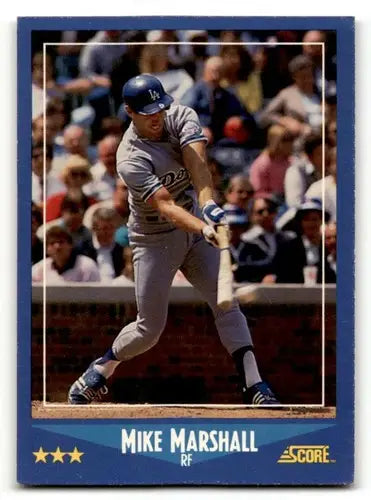 1988 Score Mike Marshall Los Angeles Dodgers baseball card with original gloss