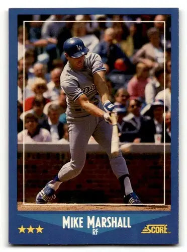 Original gloss Mike Marshall Los Angeles Dodgers baseball card 1988 Score #135