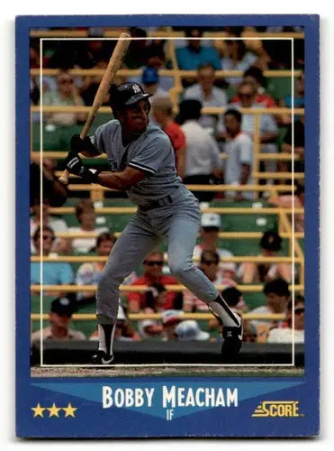 Original gloss Bobby Meacham Yankees baseball card from 1988 Score product
