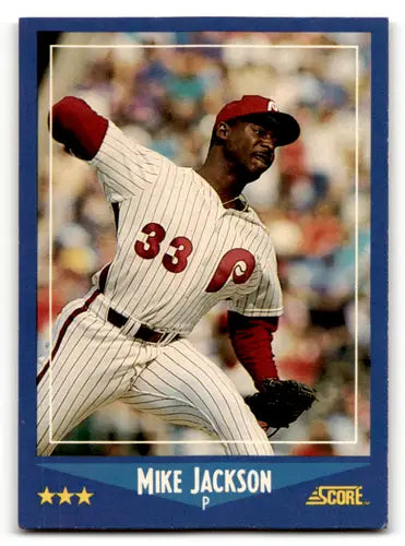 1988 Score #144 Mike Jackson EX/NM RC Rookie Phillies - Baseball Card Single