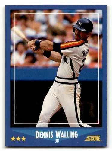 Original gloss Denny Walling Houston Astros baseball card from 1988 Score series