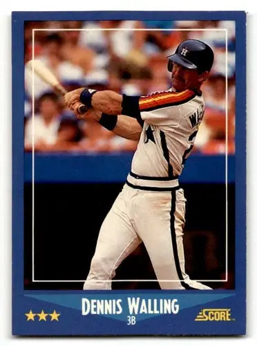 Dennis Walling Houston baseball card with original gloss from 1988 Score #145
