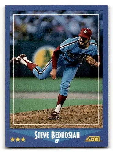 Original gloss Steve Bedrosian Phillies baseball card from 1988 Score series