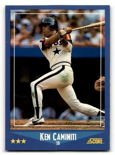 Ken Caminiti Houston Astros baseball card from 1988 Score #164 with EX/NM condition