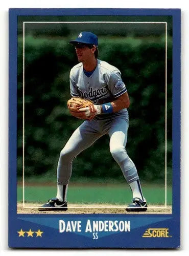 1988 Score #166 Dave Anderson Los Angeles Dodgers Baseball Cards EX/ ID:54901 - Baseball Card Single