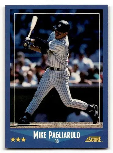 Mike Pagliarulo Yankees baseball card with original gloss from 1988 Score series
