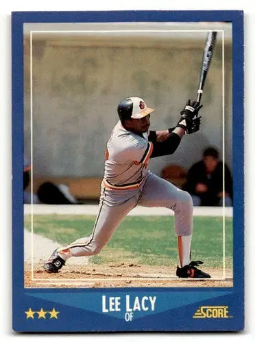 Original gloss Lee Lacy Baltimore baseball card from 1988 Score #173 Lacy Baltimore Orioles