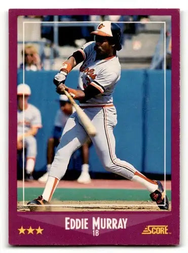 1988 Score #18 Eddie Murray Baltimore Orioles Baseball Cards EX/NM ID:58464 - Baseball Card Single