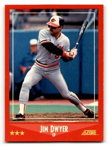 Original gloss 1988 Score Jim Dwyer Baltimore Orioles baseball card, Dwyer Baltimore Orioles image