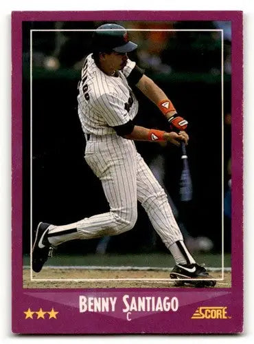1988 Score #25 Benny Santiago San Diego Padres Baseball Cards EX/NM ID:54940 - Baseball Card Single