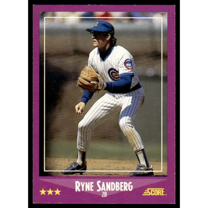 1988 Score #26 Ryne Sandberg EX Chicago Cubs Baseball Card