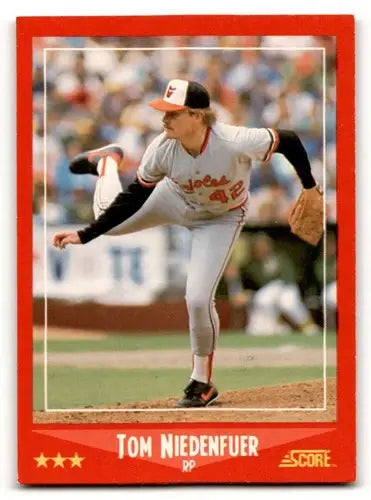Tom Niedenfuer Baltimore Orioles baseball card from 1988 Score series