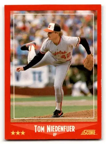Original gloss Tom Niedenfuer Baltimore Orioles baseball card from 1988 Score #261b