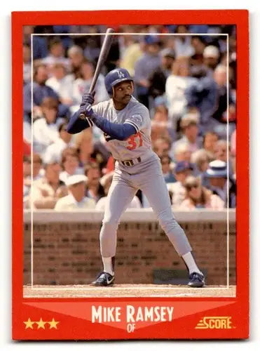 Original gloss Mike Ramsey Los Angeles Dodgers baseball card from 1988 Score series