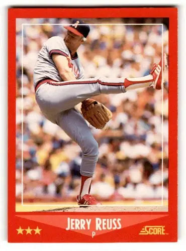 Original gloss of Jerry Reuss California Angels baseball card from 1988 Score series