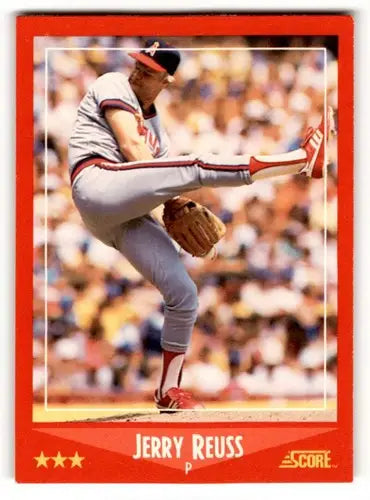 Original gloss Jerry Reuss California baseball card from 1988 Score #270 Reuss California Angels