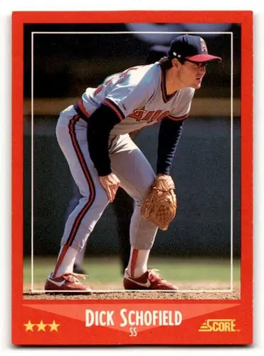 Original gloss Dick Schofield California Angels trading card from 1988 Score series